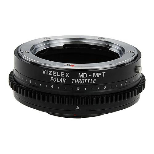 Vizelex 폴라 스로틀 렌즈 마운트 어댑터 - Minolta Rokkor (SR / MD / MC) SLR 렌즈와 마이크로 포스 (MFT, M4 / 3) 마운트 원통형 편광 필터 내장 미러리스 카메라 본체