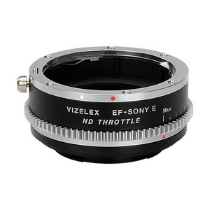Vizelex ND 스로틀 렌즈 마운트 어댑터 - 캐논 EOS (EF / EF-S) D / SLR 렌즈 - 소니 알파 E- 마운트 미러리스 카메라 본체 (가변 식 ND 필터 포함) (1 ~ 8 스톱)