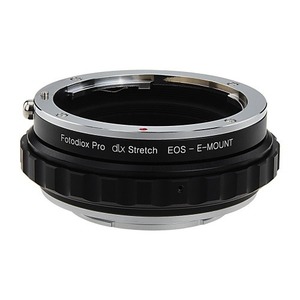 Fotodiox DLX 스트레치 렌즈 마운트 어댑터 - Canon EOS   (EF / EF-S) D / SLR 렌즈 - 소니 알파 E- 마운트 미러리스   카메라 바디 - 매크로 초점 헬리콥터 및 자기 드롭 - 인 필터 포함