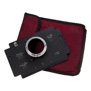 Fotodiox Pro 렌즈 마운트 어댑터, Canon RF 마운트 미러리스 카메라 바디에서 Graflok 후면 표준이있는 대형 4x5 뷰 카메라-시프트 / 스티치 어댑터