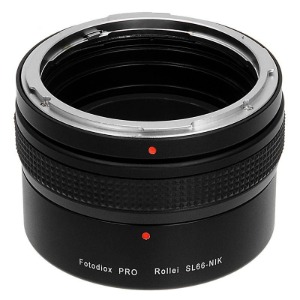 Fotodiox Pro 렌즈 마운트 어댑터-초점 헬리 코이 드가 내장 된 Nikon F 마운트 SLR 카메라 바디에 대한 Rolleiflex SL66 시리즈 렌즈